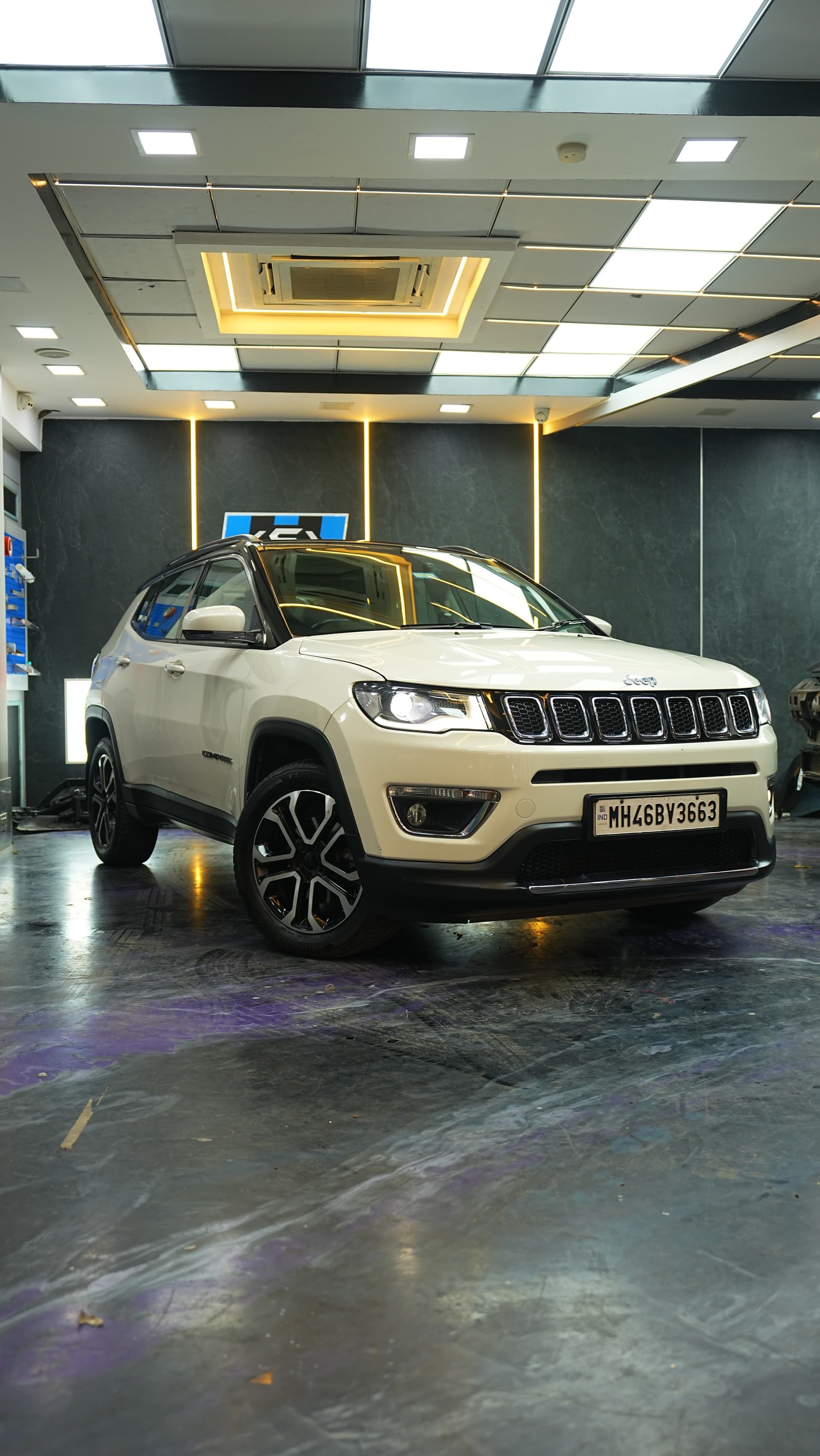 Jeep Compass with custom accent and bodykit work at Carsuit Mumbai